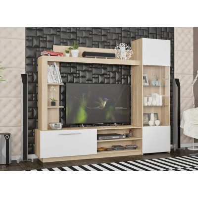Sekcija MB TRE17 Balta matinė + Sonoma 204 cm